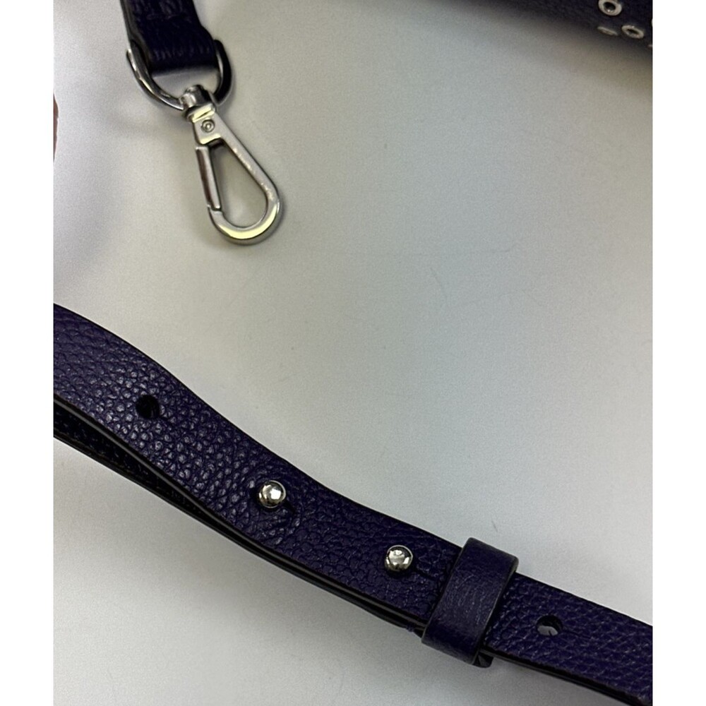 Michael Kors Mercer Stud and Grommet Large Convertible Leather Tote Purple Key - Picture 12 of 15